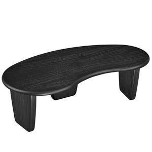 Modway Furniture Vetra Kidney-Shaped Coffee Table - Mid-Century Modern Design for Stylish Living Rooms and Lounges Black EEI-7437-BLK