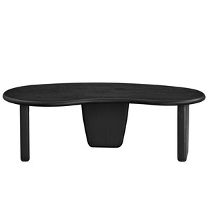 Modway Furniture Vetra Kidney-Shaped Coffee Table - Mid-Century Modern Design for Stylish Living Rooms and Lounges Black EEI-7437-BLK