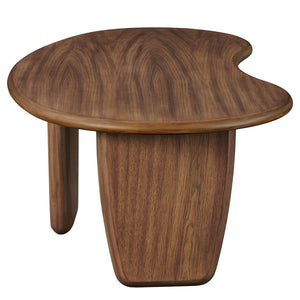 Modway Furniture Vetra Kidney-Shaped Coffee Table - Mid-Century Modern Design for Stylish Living Rooms and Lounges Walnut EEI-7437-WAL