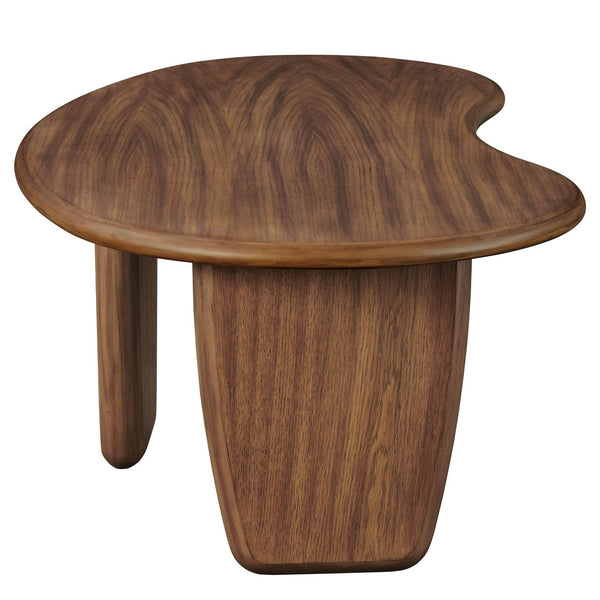 Modway Furniture Vetra Kidney-Shaped Coffee Table - Mid-Century Modern Design for Stylish Living Rooms and Lounges Walnut EEI-7437-WAL