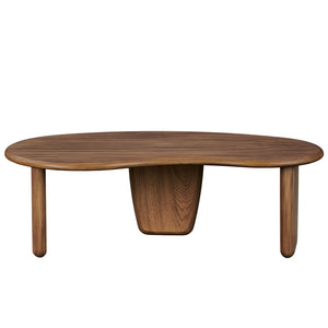 Modway Furniture Vetra Kidney-Shaped Coffee Table - Mid-Century Modern Design for Stylish Living Rooms and Lounges Walnut EEI-7437-WAL