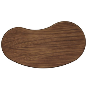 Modway Furniture Vetra Kidney-Shaped Coffee Table - Mid-Century Modern Design for Stylish Living Rooms and Lounges Walnut EEI-7437-WAL