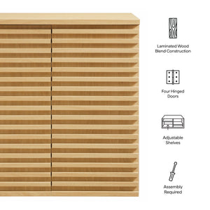 Modway Furniture Render Wall Mounted Bathroom Cabinet – Stylish Storage Solution with Mid-Century Charm & Functionality Oak EEI-7438-OAK