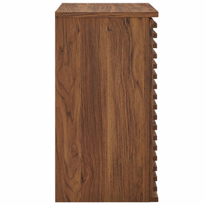 Modway Furniture Render Wall Mounted Bathroom Cabinet – Stylish Storage Solution with Mid-Century Charm & Functionality Walnut EEI-7438-WAL