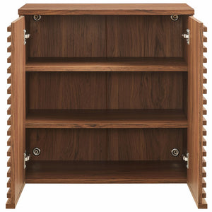 Modway Furniture Render Wall Mounted Bathroom Cabinet – Stylish Storage Solution with Mid-Century Charm & Functionality Walnut EEI-7438-WAL