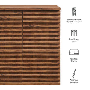 Modway Furniture Render Wall Mounted Bathroom Cabinet – Stylish Storage Solution with Mid-Century Charm & Functionality Walnut EEI-7438-WAL