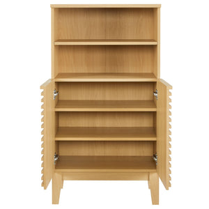 Modway Furniture Render Freestanding Bathroom Storage Cabinet – Stylish Wood Finish with Adjustable Shelves & Soft-Close Doors Oak EEI-7439-OAK