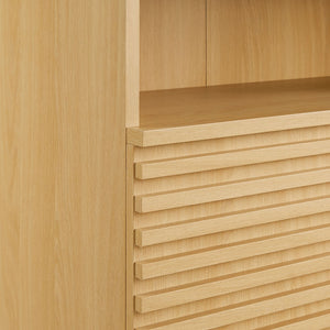 Modway Furniture Render Freestanding Bathroom Storage Cabinet – Stylish Wood Finish with Adjustable Shelves & Soft-Close Doors Oak EEI-7439-OAK