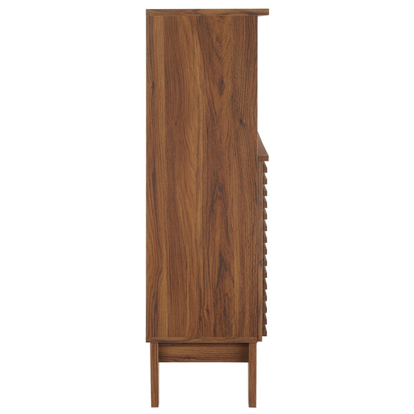 Modway Furniture Render Freestanding Bathroom Storage Cabinet – Stylish Wood Finish with Adjustable Shelves & Soft-Close Doors Walnut EEI-7439-WAL