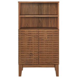 Modway Furniture Render Freestanding Bathroom Storage Cabinet – Stylish Wood Finish with Adjustable Shelves & Soft-Close Doors Walnut EEI-7439-WAL