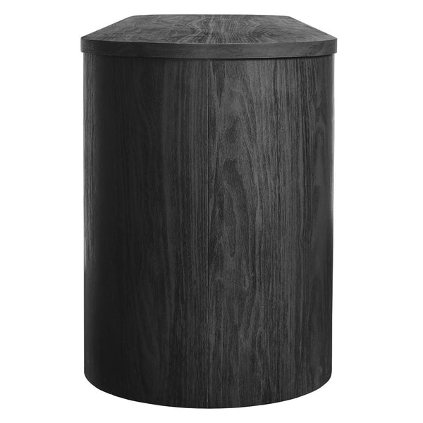 Modway Furniture Duval 71 Inch Oval TV Cabinet - Modern Mid-Century Entertainment Console with Ample Storage Solutions Black EEI-7440-BLK