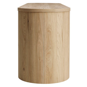 Modway Furniture Duval 71 Inch Oval TV Cabinet - Modern Mid-Century Entertainment Console with Ample Storage Solutions Light Oak EEI-7440-LOA