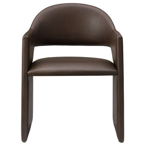 Modway Furniture Talia Vegan Leather Dining Armchair - Contemporary Barrel-Back Design for Modern Living Spaces Espresso EEI-7442-ESP
