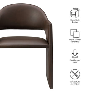 Modway Furniture Talia Vegan Leather Dining Armchair - Contemporary Barrel-Back Design for Modern Living Spaces Espresso EEI-7442-ESP