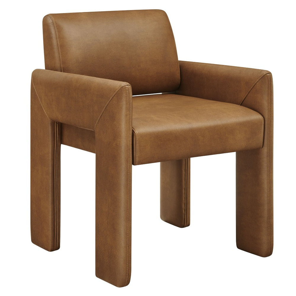 Modway Furniture Daven Vegan Leather Dining Armchair - Mid-Century Modern Comfort for Stylish Spaces and Versatility Canyon EEI-7443-CAN