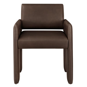 Modway Furniture Daven Mid-century Vegan Leather Armchair with Sculptural Angled Legs for Dining Rooms EEI-7443-ESP