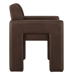 Modway Furniture Daven Mid-century Vegan Leather Armchair with Sculptural Angled Legs for Dining Rooms EEI-7443-ESP