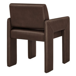 Modway Furniture Daven Mid-century Vegan Leather Armchair with Sculptural Angled Legs for Dining Rooms EEI-7443-ESP