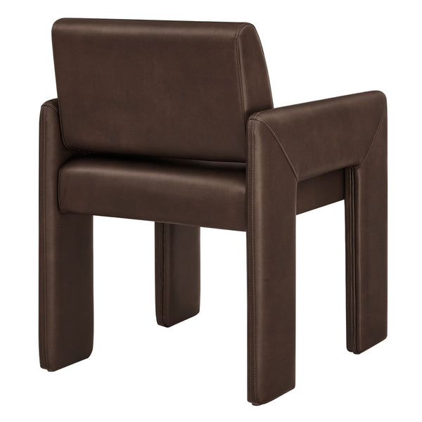 Modway Furniture Daven Mid-century Vegan Leather Armchair with Sculptural Angled Legs for Dining Rooms EEI-7443-ESP