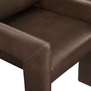 Modway Furniture Daven Mid-century Vegan Leather Armchair with Sculptural Angled Legs for Dining Rooms EEI-7443-ESP