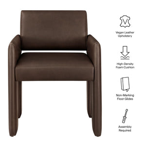 Modway Furniture Daven Mid-century Vegan Leather Armchair with Sculptural Angled Legs for Dining Rooms EEI-7443-ESP