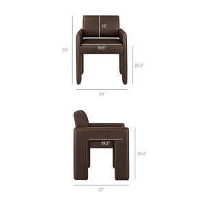 Modway Furniture Daven Mid-century Vegan Leather Armchair with Sculptural Angled Legs for Dining Rooms EEI-7443-ESP