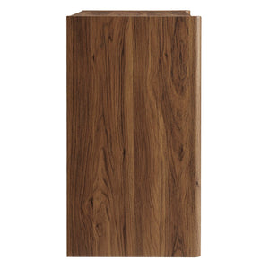 Modway Furniture Emric Wave Accent Cabinet - Modern Walnut Storage with Decorative Slatted Doors for Stylish Living EEI-7444-WAL