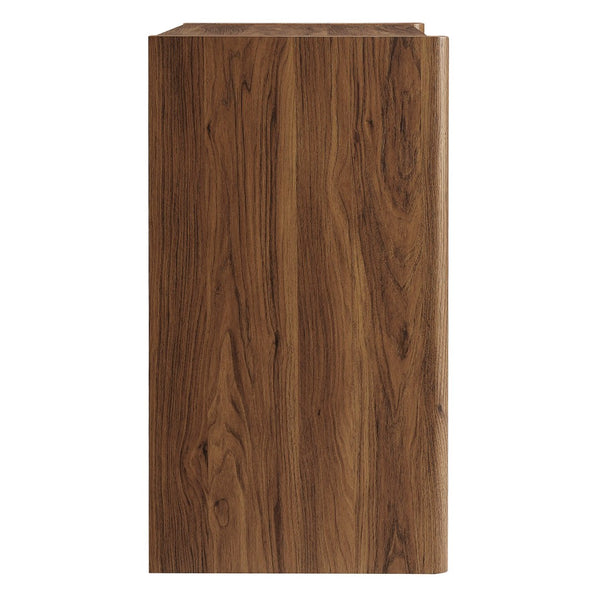 Modway Furniture Emric Wave Accent Cabinet - Modern Walnut Storage with Decorative Slatted Doors for Stylish Living EEI-7444-WAL