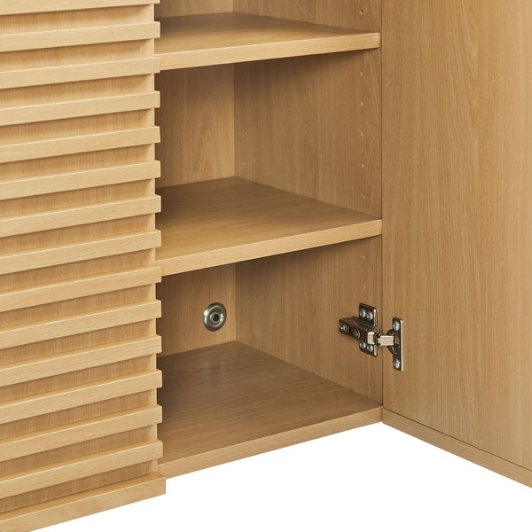 Modway Furniture Render Bathroom Cabinet Set - Modern Two-Piece Storage Solution with Adjustable Shelves & Soft-Close Doors Oak EEI-7446-OAK