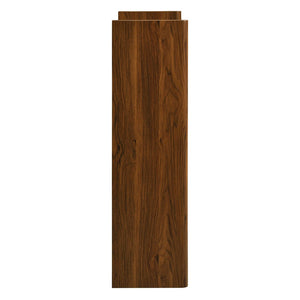 Modway Furniture Emric Wave Shoe Cabinet - Stylish Walnut Storage Solution for Modern Entryway & Small Spaces EEI-7447-WAL