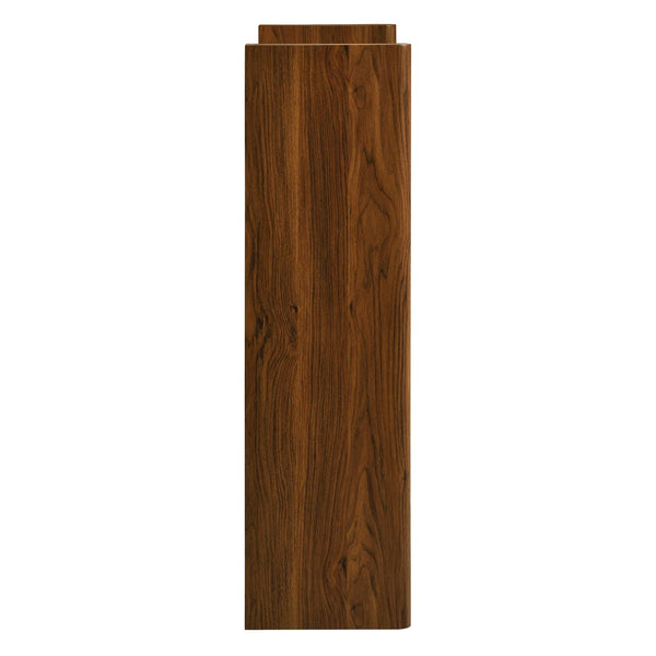 Modway Furniture Emric Wave Shoe Cabinet - Stylish Walnut Storage Solution for Modern Entryway & Small Spaces EEI-7447-WAL