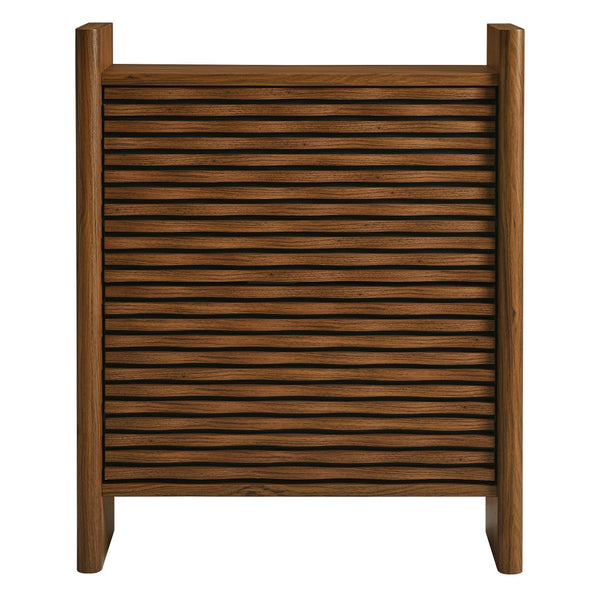 Modway Furniture Emric Wave Shoe Cabinet - Stylish Walnut Storage Solution for Modern Entryway & Small Spaces EEI-7447-WAL