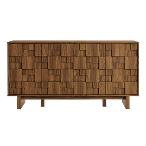 Modway Furniture Owen 59 Inch Geometric Sideboard - Stylish Walnut Storage Solution for Modern Homes & Versatile Use EEI-7448-WAL