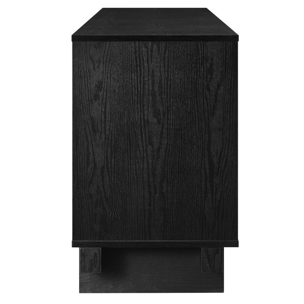 Modway Furniture Knox 71 Inch TV Stand - Sculptural Mid-Century Design with Adjustable Storage and Cable Management Black EEI-7450-BLK