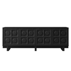 Modway Furniture Knox 71 Inch TV Stand - Sculptural Mid-Century Design with Adjustable Storage and Cable Management Black EEI-7450-BLK