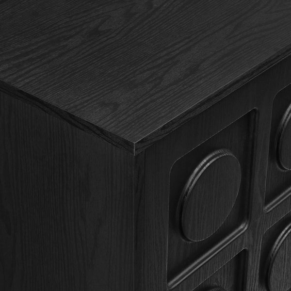 Modway Furniture Knox 71 Inch TV Stand - Sculptural Mid-Century Design with Adjustable Storage and Cable Management Black EEI-7450-BLK