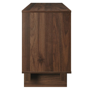 Modway Furniture Knox 71 Inch TV Stand - Sculptural Mid-Century Design with Adjustable Storage and Cable Management Walnut EEI-7450-WAL