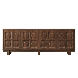 Modway Furniture Knox 71 Inch TV Stand - Sculptural Mid-Century Design with Adjustable Storage and Cable Management Walnut EEI-7450-WAL