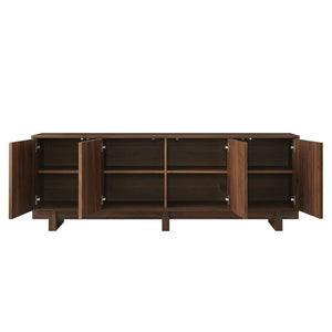 Modway Furniture Knox 71 Inch TV Stand - Sculptural Mid-Century Design with Adjustable Storage and Cable Management Walnut EEI-7450-WAL