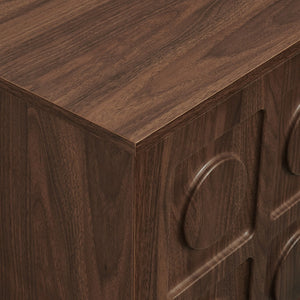 Modway Furniture Knox 71 Inch TV Stand - Sculptural Mid-Century Design with Adjustable Storage and Cable Management Walnut EEI-7450-WAL