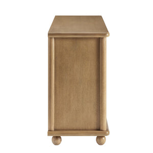 Modway Furniture Marola Solid Oak Seagrass Door Sideboard with Adjustable Shelves for Dining Rooms EEI-7451-OAK