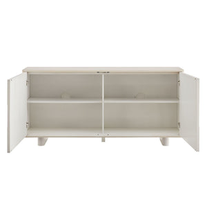Modway Furniture Foundry Woven Front Sideboard Wide Buffet Cabinet with Adjustable Shelves for Dining Rooms White Wash EEI-7452-WWA