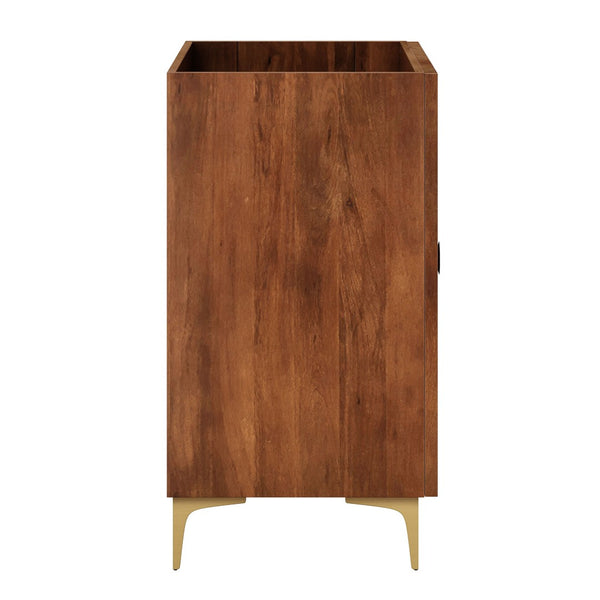 Modway Furniture Vernon 30" Fluted Wood Vanity Cabinet - Customizable Luxury Storage with Brass Legs & Knobs EEI-7453-WAL