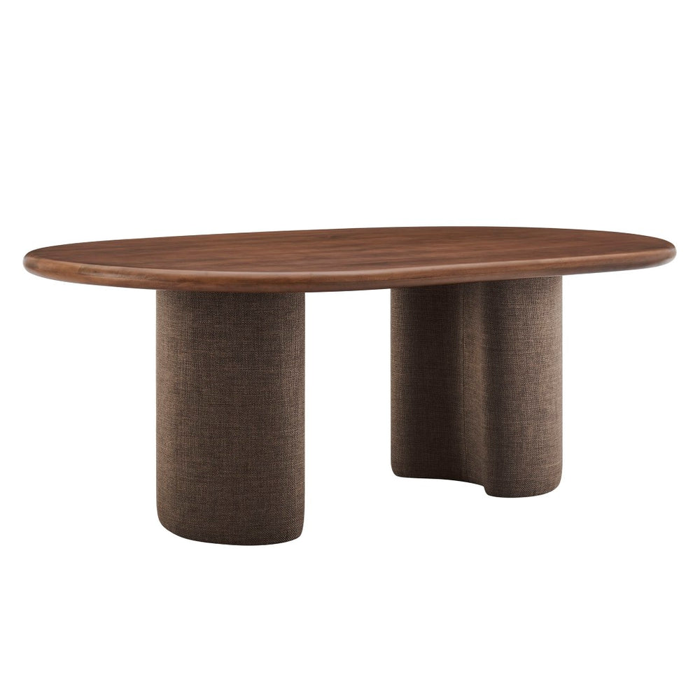 Modway Furniture Enric Solid Mango Wood Oval Dining Table Sculptural Bases Seat Eight Modern EEI-7458-WAL-RAF