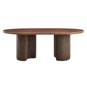 Modway Furniture Enric Solid Mango Wood Oval Dining Table Sculptural Bases Seat Eight Modern EEI-7458-WAL-RAF