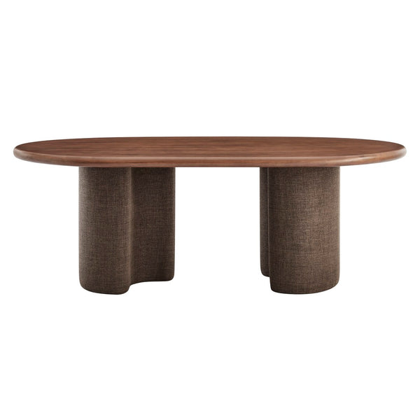 Modway Furniture Enric Solid Mango Wood Oval Dining Table Sculptural Bases Seat Eight Modern EEI-7458-WAL-RAF