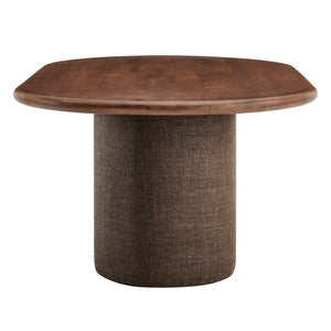 Modway Furniture Enric Solid Mango Wood Oval Dining Table Sculptural Bases Seat Eight Modern EEI-7458-WAL-RAF