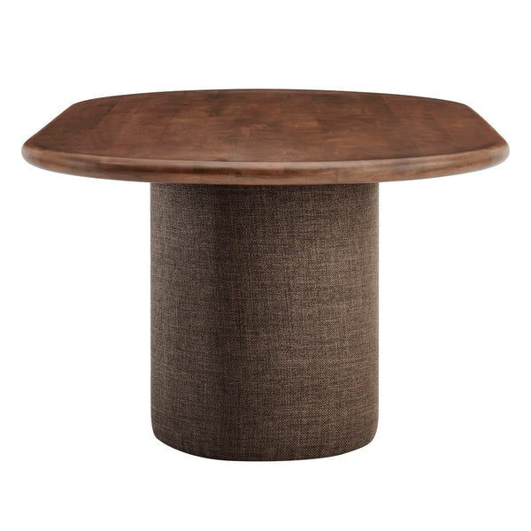 Modway Furniture Enric Solid Mango Wood Oval Dining Table Sculptural Bases Seat Eight Modern EEI-7458-WAL-RAF
