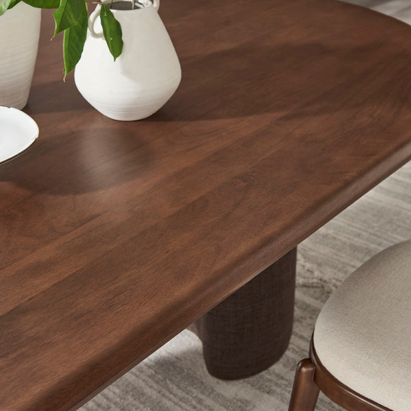 Modway Furniture Enric Solid Mango Wood Oval Dining Table Sculptural Bases Seat Eight Modern EEI-7458-WAL-RAF