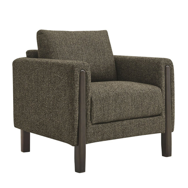 Modway Furniture Hawken Boucle Fabric Accent Armchair - Plush Comfort Meets Modern Style for Cozy Living Spaces Antique Espresso EEI-7459-ATQ-ESP